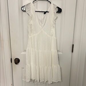 Elegant White Ruffle Dress